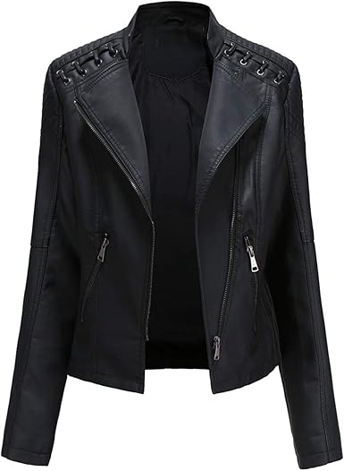 women's short sleeve leather jacket