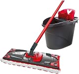 Vileda UltraMax Flat Mop and Bucket Set Red Hands-Free Wringing 180° view 2