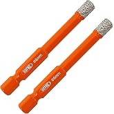 BGTEC Dry Diamond Drill Bits 2pcs 6mm with Quick Change Hex Shank for Granite Marble Porcelain Tile Ceramic