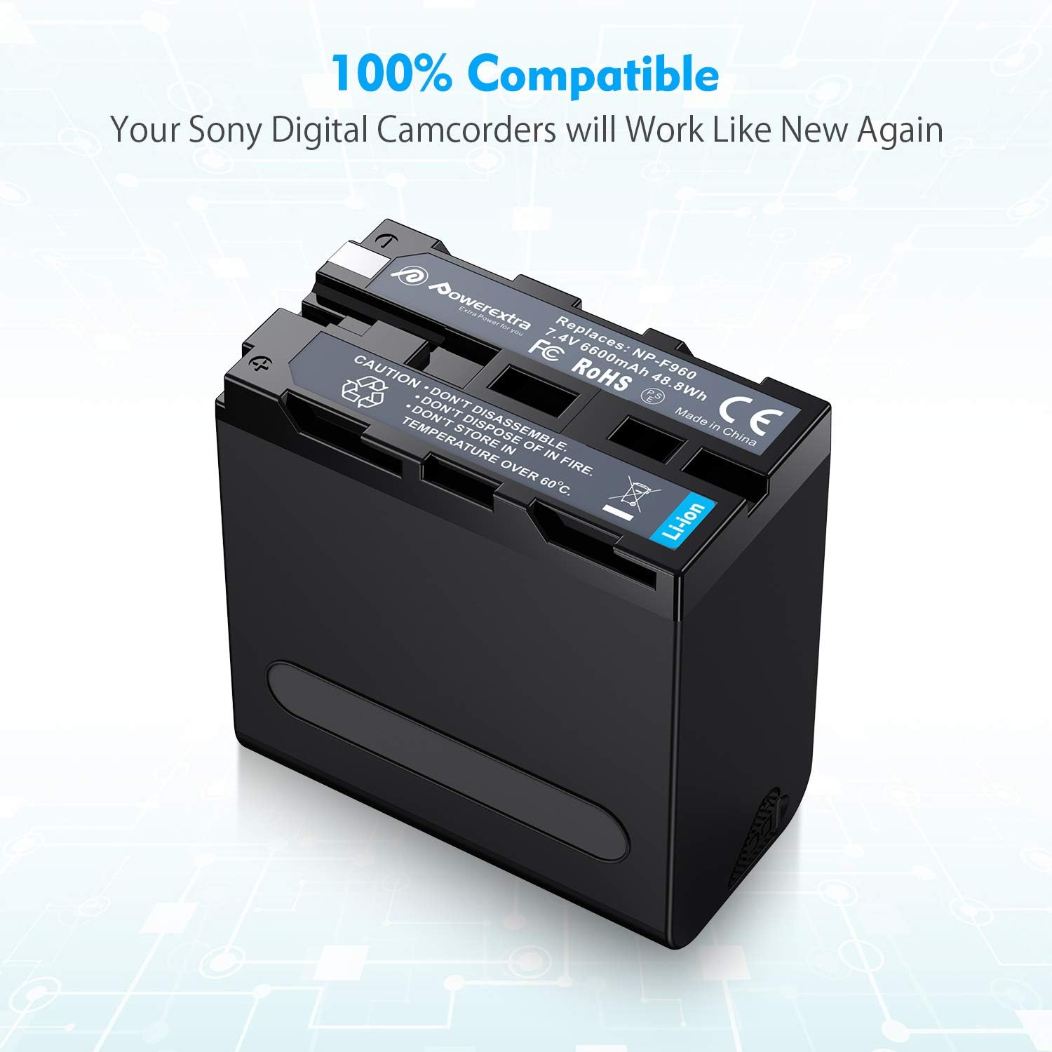 Powerextra Multifunctional Battery Pack with USB Output for Sony NP-F970, NP-F975, NP-F960, NP-F950, NP-F930 Battery: Home Audio & Theater