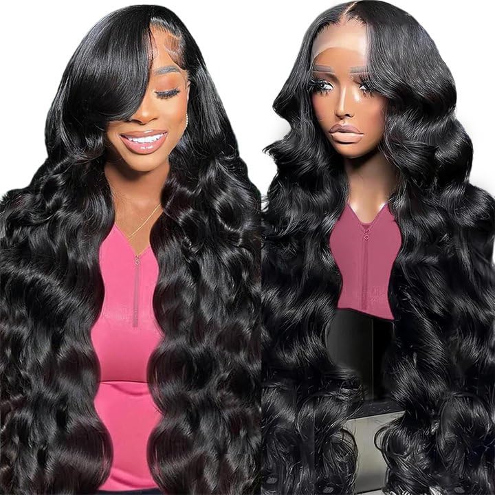 16 Inch 200% Density 13x4 Body Wave HD Lace Front Wig Human Hair for Black Women Lace Frontal Wigs Human Hair Pre Plucked With Baby Hair Real Brazilian Virgin Glueless Wig (41cm)