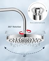Hibbent 8 Inch Rain Shower Head High Pressure Chrome Stainless Steel Cover view 4