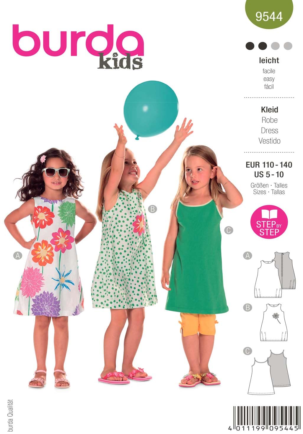 Burda Style Sewing Pattern B9544 Children's Dress