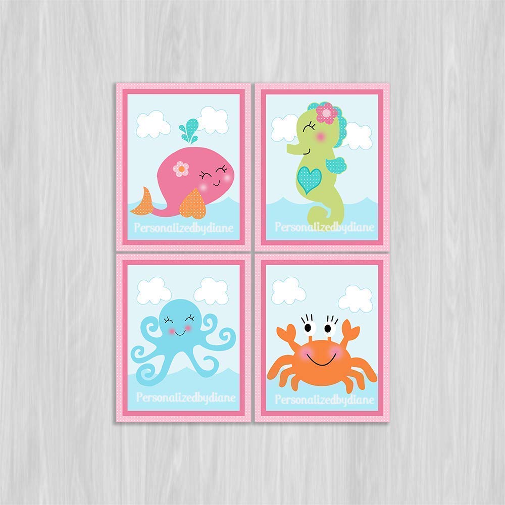 Amazon Com Set Of 4 Unframed Under The Sea Pink Whale Girl Ocean Life Octopus Seahorse Crab Nursery Wall Art Prints Baby Kids Decor Handmade Amazon Com Set Of 4 Unframed Under The Sea Pink Whale Girl Ocean Life Octopus Seahorse Crab Nursery Wall Art Prints Baby Kids Decor Handmade