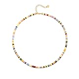 SOFYBJA Dainty 18K Gold Colorful Volcanic Stone