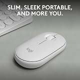 Logitech Pebble Mouse 2 M350s Slim Bluetooth Wireless White view 2