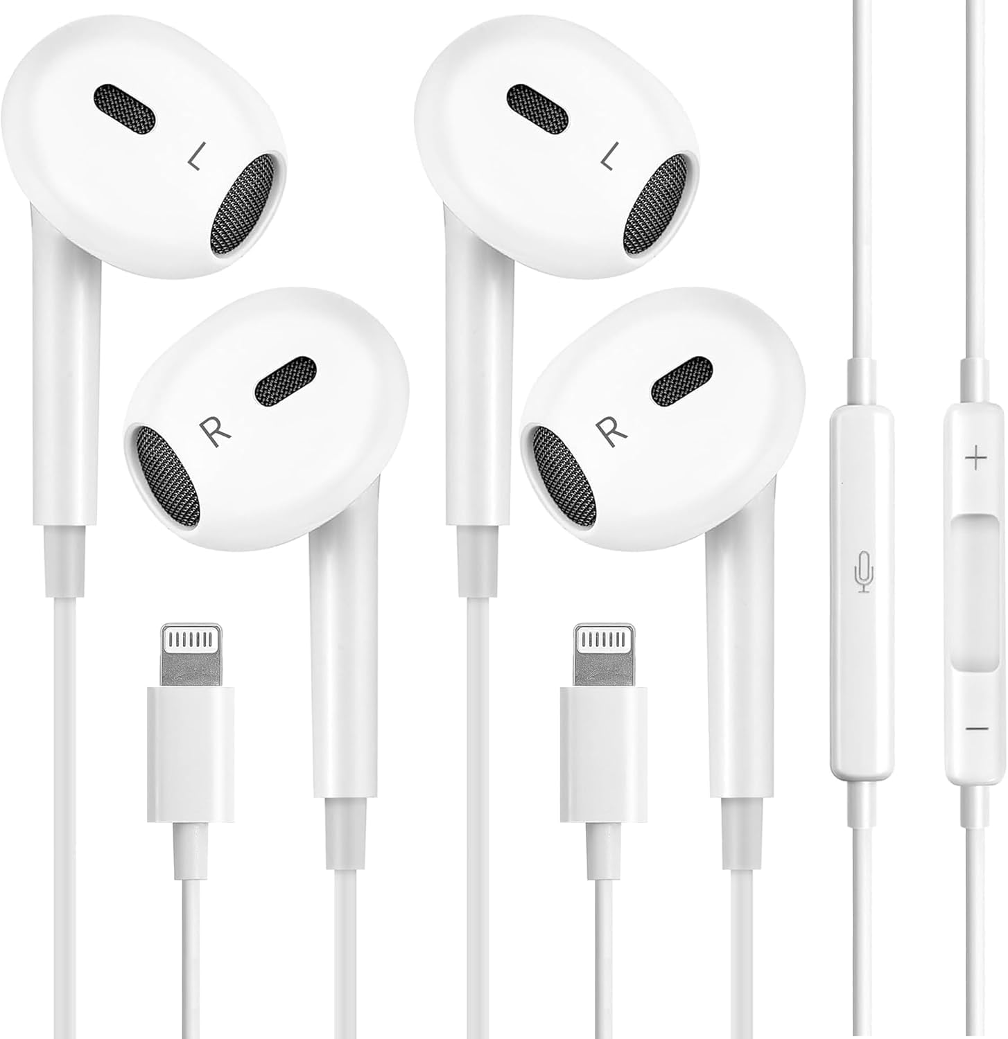 Photo 1 of 2 Pack Wired Headphones for iPhone (Lightning Connector Plug&Play) Earbuds Built-in Microphone & Volume Control,Compatible with iPhone 14/13/12/11/XR/XS/X/8/7/Pro/Pro Max?Official Certified Earphone?