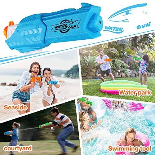 JVIGUE 2 Pack Water Blaster Gun Kids Water Soaker Squirt Toys for Summer Party Swimming Pool Beach Water Fighting Toy
