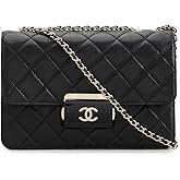 WHAT GOES AROUND COMES AROUND Women's Pre-Loved Chanel Black Lambskin Beauty Lock Flap M Shoulder Bag