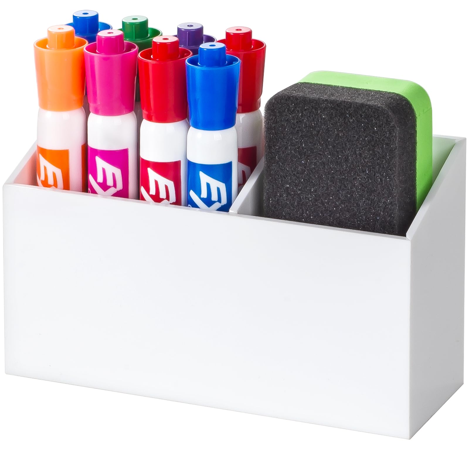 Photo 1 of BEYGORM Magnetic Dry Erase Marker Holder for Whiteboard,Non-slip Acrylic Magnet Pen Holder for Fridge Refrigerator,Locker Organizer for Work,Locker Accessories,Pencil Cup for Desk(White)