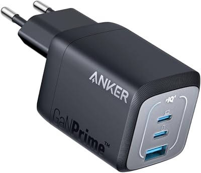 Prime Chargeur USB-C Rapide 67 W GaN, 3 Ports, Compact et Pliable