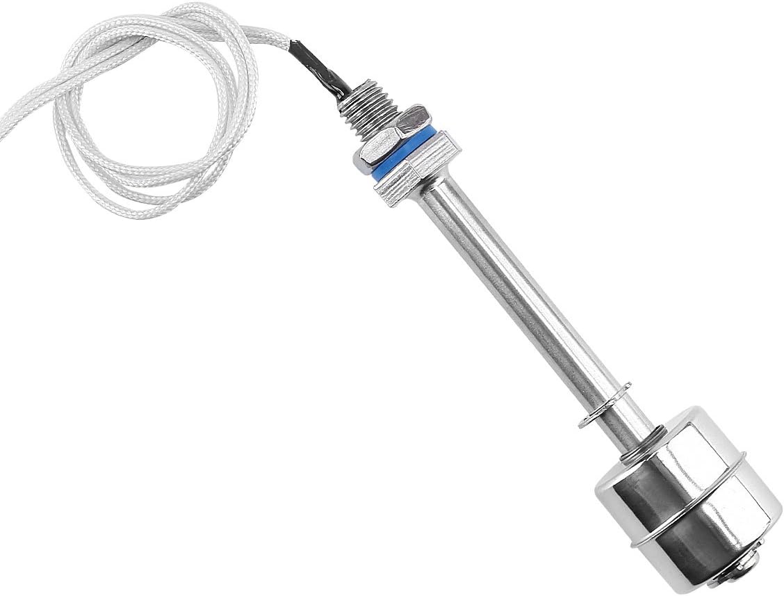 Elecall 4"Float Switch Stainless Steel Tank Water Level Sensor 110V ES10010 Wire Length 12inch