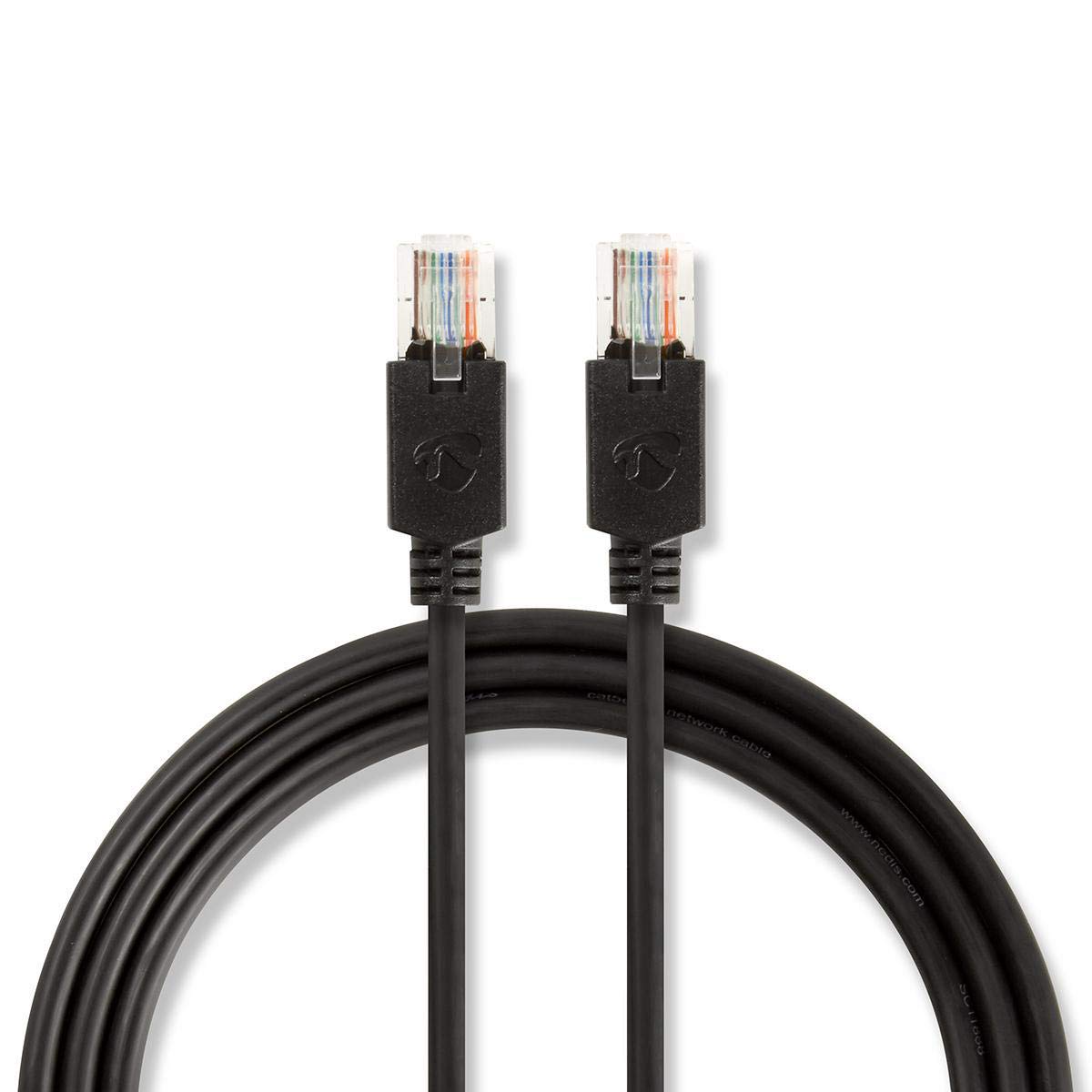 NEDIS Cat5e 15m Network Cable, Cable to Connect a PC to a Home Network, Full Copper Conductor, LSZH with Flexible Strain Relief and Gold Plated Connectors - Anthracite