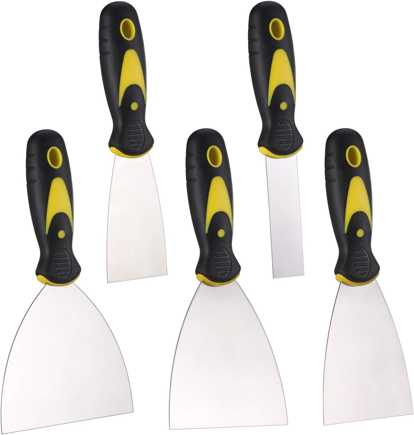 Putty Knife Set, KWOKWEI 5 PCS Stainless Steel Filler Knife Set with