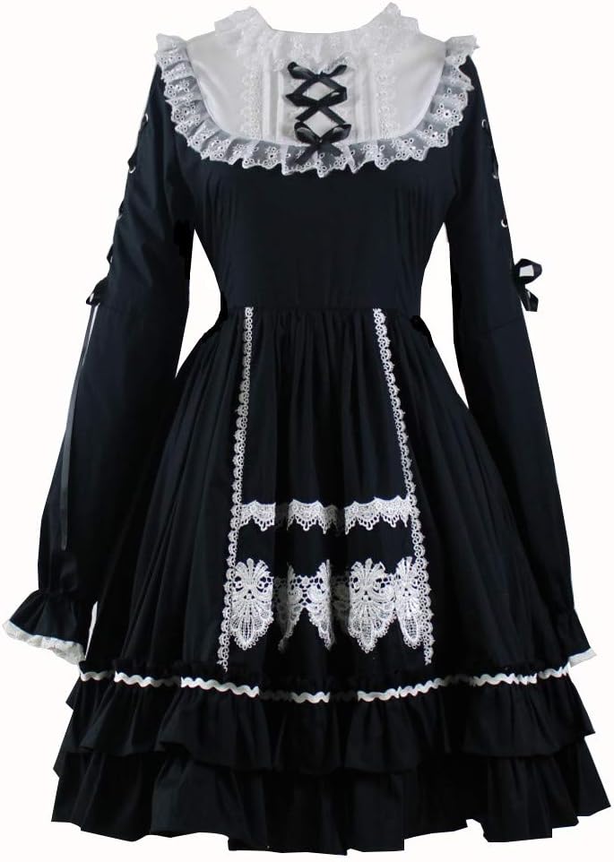 Loli Miss Women Vintage Gothic Classic Sweet Princess Lolita Dress Cosplay Costume for Girl