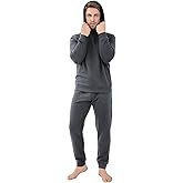 DAVID ARCHY Men's Pajama Sets Fleece Hooded Pajamas Soft & Warm Long sleepwear Pjs Sets with Pockets