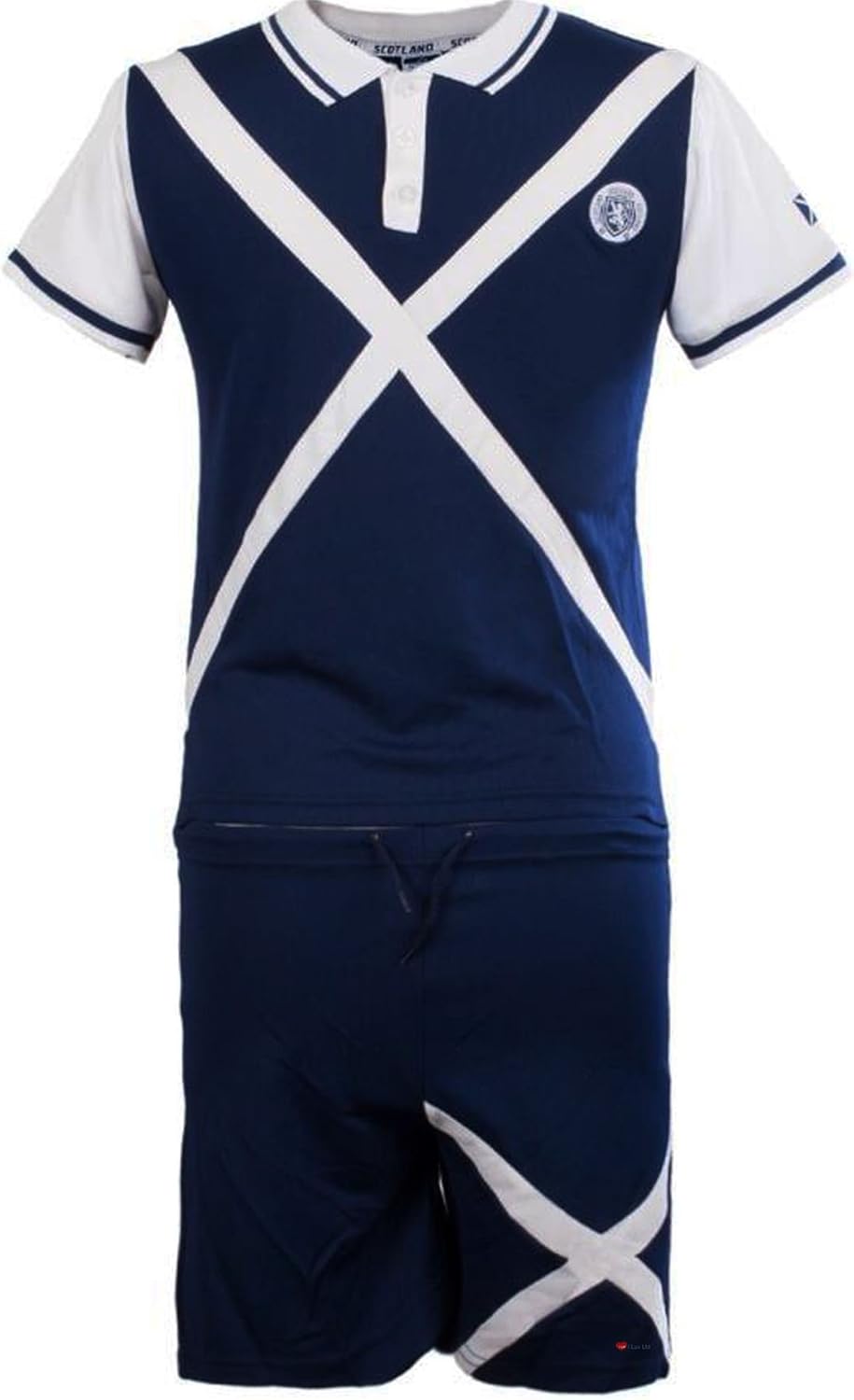 I LUV LTD Kids Scotland Football Kit with Saltire Design in Navy Size 7