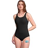 Beautikini Period Swimwear Leakproof Menstrual One Piece Athletic Swimsuit U-Back Bathing Suits for Teen Girls