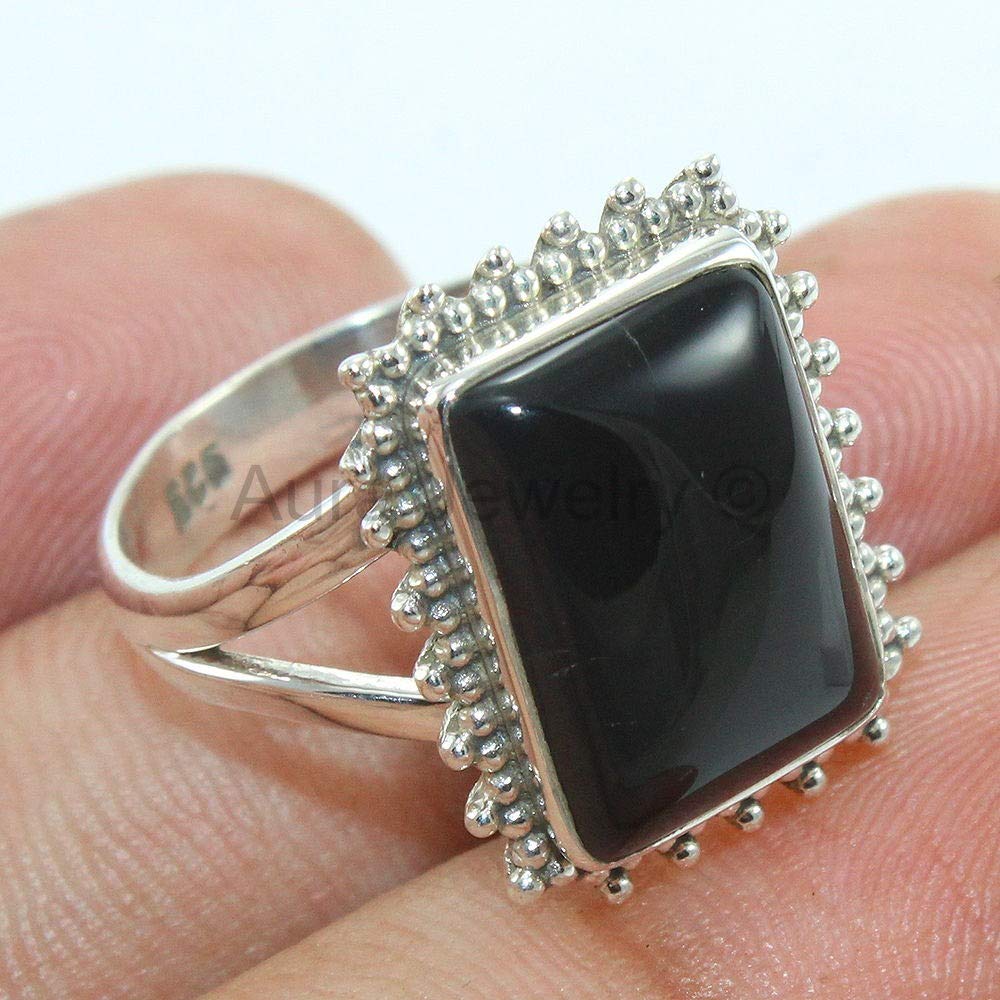 Sterling Silver Black Onyx Ring Fashion Mothers Day Gift Bridesmaid Gift Handmade Jewelry Solid 925 Sterling Silver Rings For Women Girls Statement Rings Brilliantpala Org