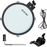 HXW 8" Electronic Snare/Tom Drum Pad, Dual-zone Mesh Head | With Rack Mount, L Rod, Cable, Compatible with avatar Edrums, Roland, Alesis Nitro Max, Simmons &amp; Donner for Expansion/Backup