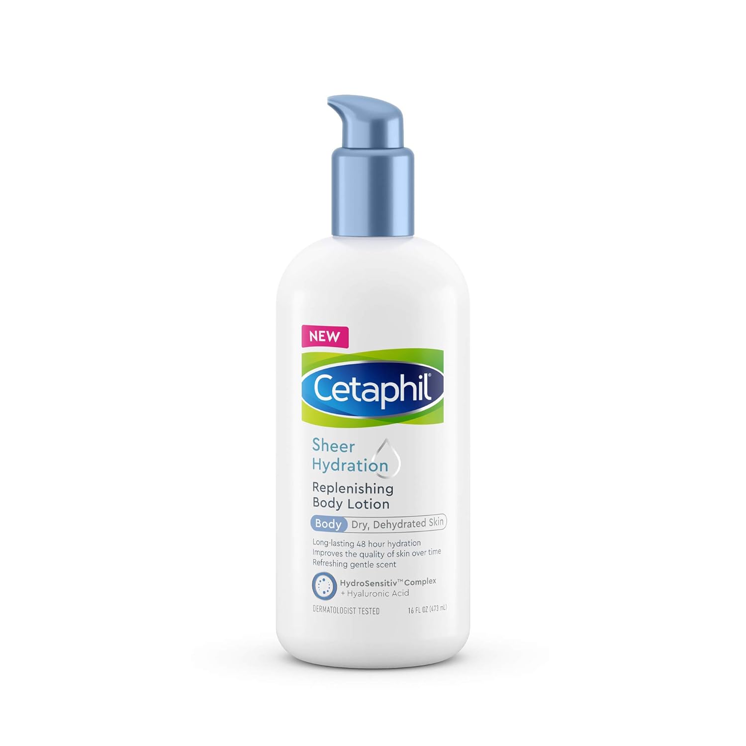 Cetaphil Sheer Hydration Replenishing Body Lotion for Dry Skin, 48 Hour Sensitive Skin Body Moisturizer, With Hyaluronic Acid, Vitamin E & Vitamin B5, Dermatologist Recommended, 16 Fl Oz : Beauty