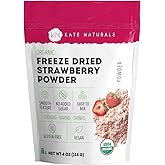 Kate Naturals Organic Freeze Dried Strawberry Powder for Baking & Drinks. Natural Strawberry Flavoring for Cakes, Icing & Smoothies (4oz, No Added Sugar)