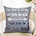 Fahrendom Let Him be Little Let Him be Wild Let Him be a Little Wild with Arrow Boy Nursery Art Sign Cotton Linen Home Decorative Throw Pillow Case Cushion Cover with Words for Sofa Couch 18 x 18 in