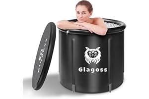 GLAGOSS Cold Plunge Tub Made From Environmentally Friendly Materials. Safe Inflatable Ice Bath Barrel for Athlete Muscle Relax, Cold Water Training, Therapy, Recovery. Portable Indoor Outdoor with Bag