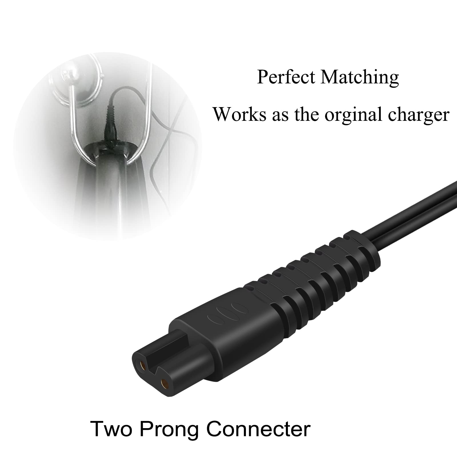 Replacement for Bissell Pet Hair Eraser Charger, Charging Power Cord Compatible with Bissell 2390 2390A 23903 2284 2284W 14.4V Lithium Ion Hand Vacuum Power Cord
