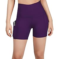 ODODOS High Waist Out Pocket Yoga Short Tummy Control Workout Running Athletic Non See-Through Yoga Shorts