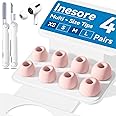4 Pairs Replacement Ear Tips for AirPods Pro 2nd/1st Generation with Portable Storage Box,Noise Reduction Holewith & Built-in dust Guard Screen,Silicone Ear Tips for Apple AirPods Pro,4 Size-Pink
