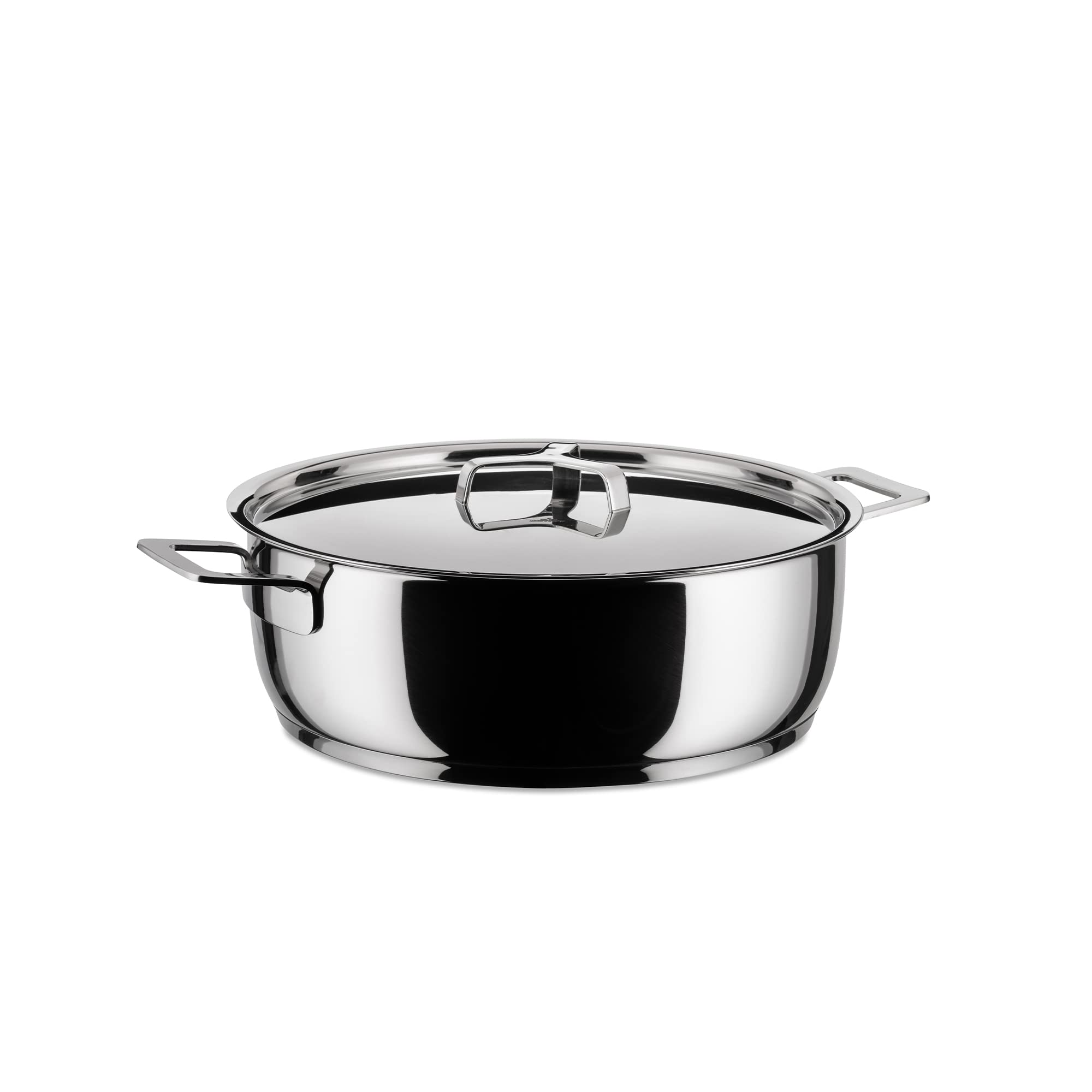 Alessi Pots&Pans Low Casserole, Stainless Steel, 28 cm (AJM102/28)