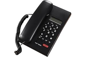 Corded Telephone Basic Landline Phone for Seniors Analog Home Phone with Call Display Small Desk Guest Room Telephone Fixed T
