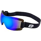 Birdz Eyewear Wren Sport Skydiving Snowboarding Motorcycle Riding Goggles w/Blue Mirror Lens