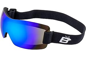 Birdz Eyewear Wren Sport Skydiving Snowboarding Motorcycle Riding Goggles w/Blue Mirror Lens