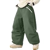 GSOU SNOW Baggy Snowboard Pants Womens Mens Snow Pants Ski Pants | 20K Waterproof,15K Breathable,Wear-resistant,Inner Thigh Vent,Powder Gaiters,4 Pockets,Snowboarding Skiing Snow Sports
