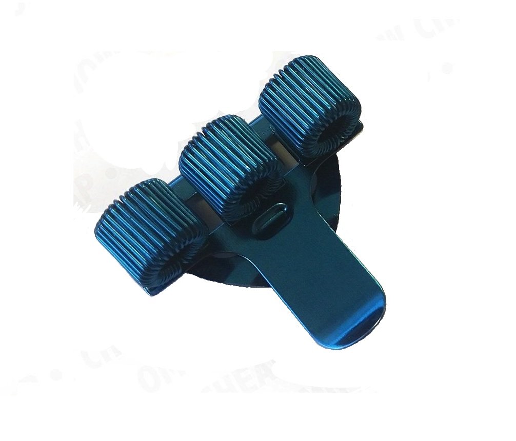 Ashton and Wright - Triple Metal Pen Holder with Pocket Clip - Ideal For Doctors/Nurses/Pilots - Single - Blue