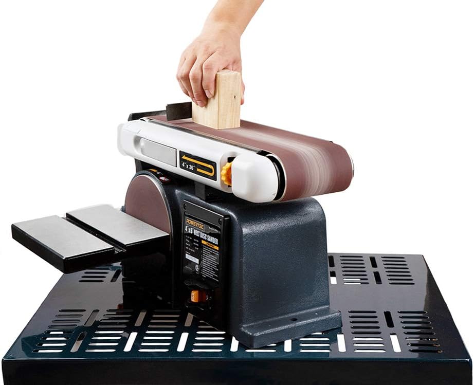 POWERTEC BD4600 Belt Disc Sander For Woodworking | 4 In. x 36 in. Belt Sander with 6 In. Sanding Disc - - 