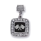 Inspired Silver - Racing Flags Memory Charm for