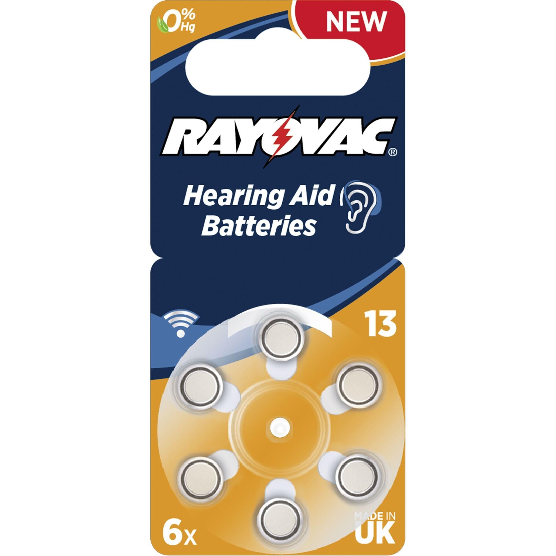 Rayovac Size 13 PR48 Hearing Aid Batteries 6-Pack