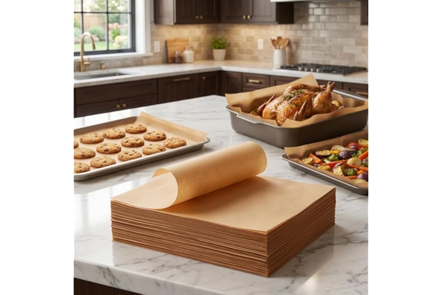 50Pcs Baking Paper Sheets - Parchment Paper Bulk Value Pack Non-Stick for Kitchen Ovens - Heat Resistant Pre-cut Parchment for Cookies