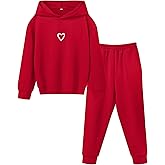 LecGee Girl's Hoodie Sweatshirt 2 Piece Casual Outfit Long Sleeve Hooded Sweatpants Fall Tracksuit Jogging Sweatsuit Set