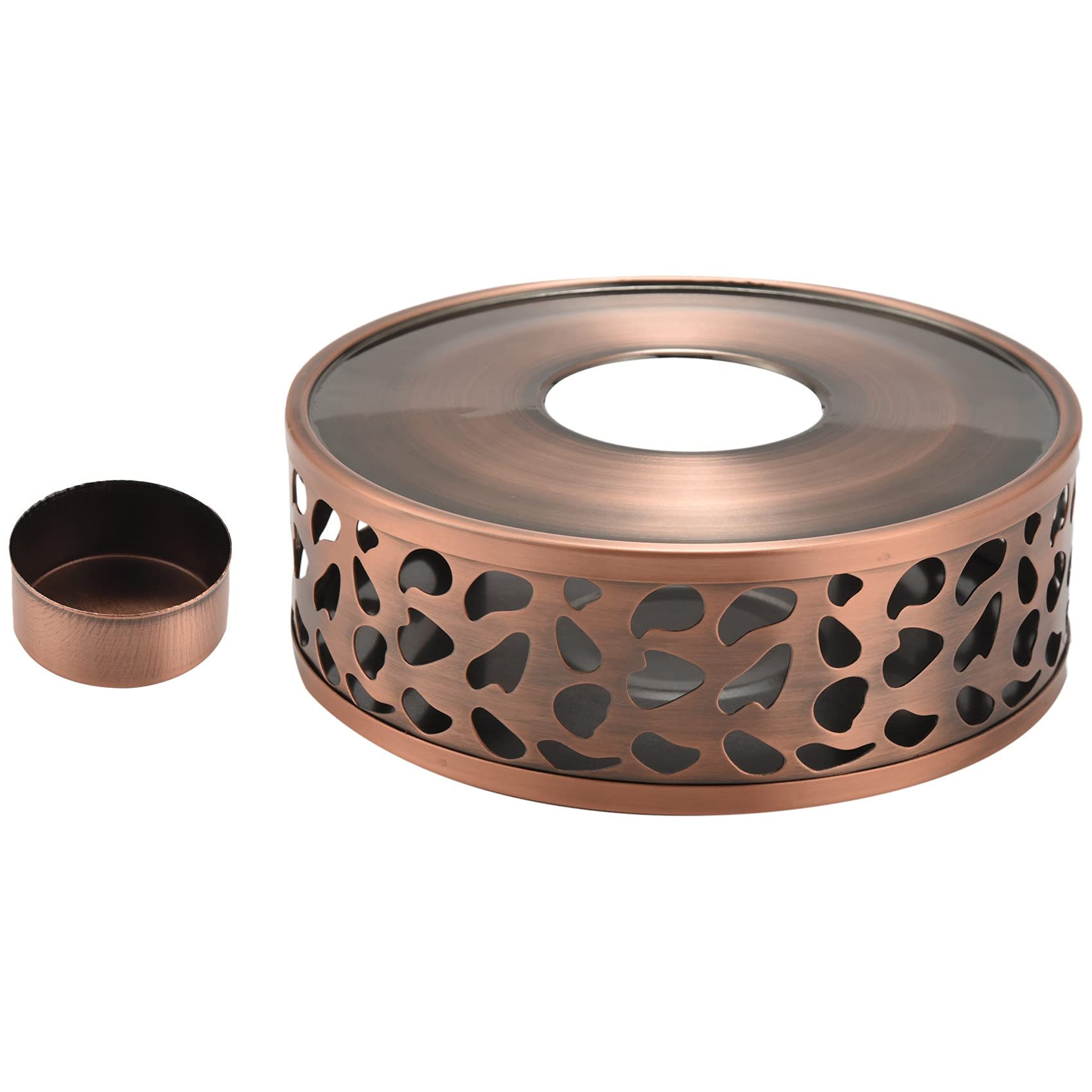 Kopinma Teapot Warmer with Candle Holder Stainless Steel Candle-Powered Heating Base for Quick Tea Warming Elegant