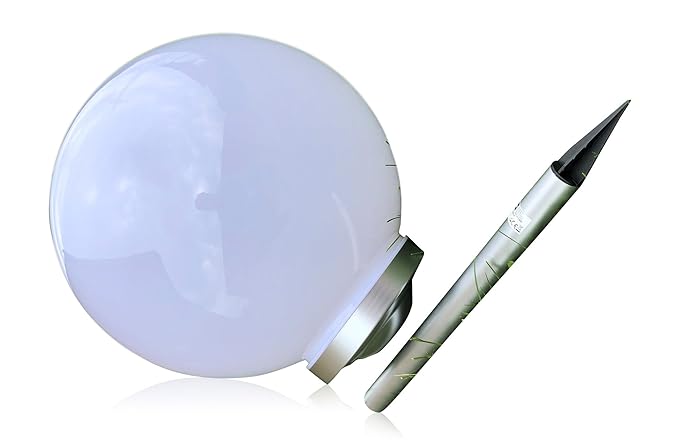 XL 40 cm Garten Kugel Lampe LED Solarleuchte Solarlampe Kunststoff Kugelleuchte