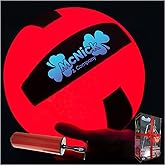 MCNICK & COMPANY LED Glow in The Dark Volleyball, Light-Up Glowing Beach Nightime Ball, Yard Games & Volleyball Training Equipment - 26.5" Premium Glowing Ball with Pre-Installed Batteries