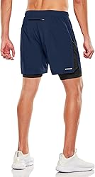 TSLA Men's 2 in 1 Active Running Shorts, Quick Dry