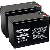 ExpertPower EXP12100 - (2 Pack) 12V 10Ah SLA AGM Rechargeable Battery for Alarm and UPS Systems, Wheelchairs, Scooters, 12 Volt Batteries Replacement for UB12100-S, F2 Terminals
