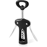 OXO Good Grips Winged Corkscrew and Bottle Opener | Wine Bottle Opener, Helix Screw Removes Cork, Contoured Knob, Ideal for Wine and Beer Bottles