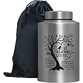 Decorative Cremation Urn Large up to 220lbs Memory Decorative Funeral Burial Urn for Male ,Female, Human Ashes (Stainless Steel Tree)