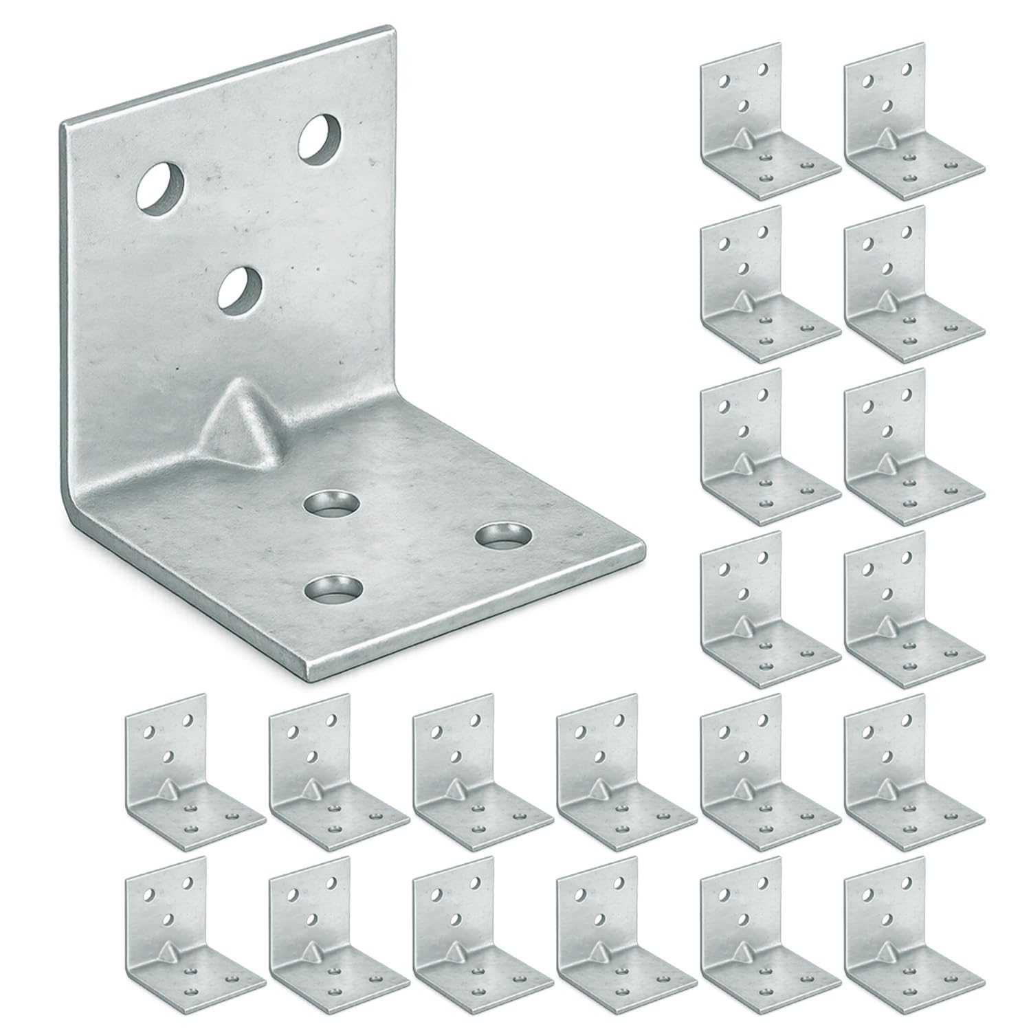 OMIDEAS 20 x Corner Brackets (30 x 30 x 30) Angle Reinforced Metal Braces Wood Timber Galvanised Steel Sheet Connecting Joining Fixing L Repair Connector